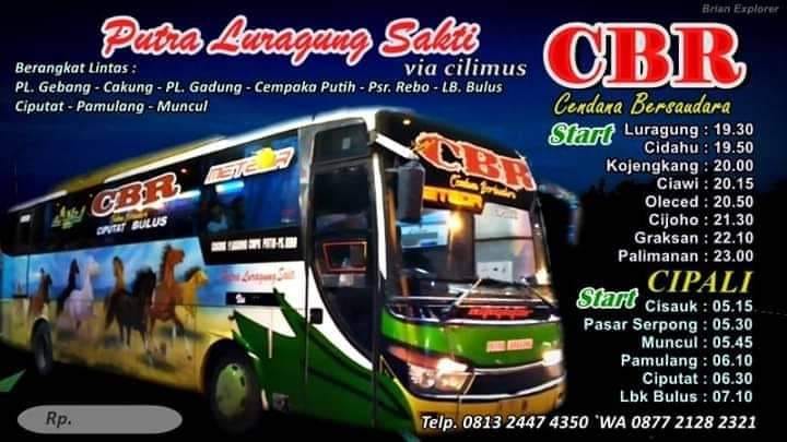 Jadwal dan Tarif Bus PUTRA LURAGUNG SAKTI Dari CISAUK ke LURAGUNG